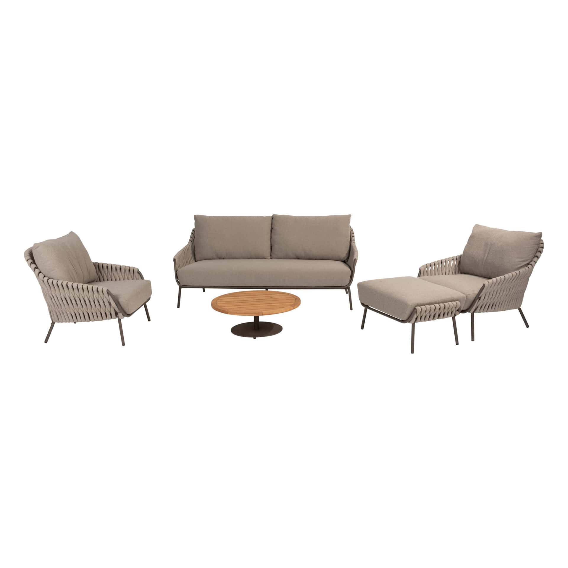 4SO Montera lounge set incl. voetenbank met Volta salontafel ⌀80cm