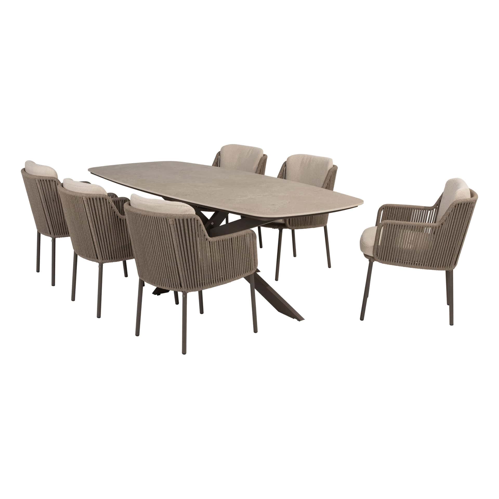 4SO Bernini dining set (6 st.) + Taste 4SO Prado tafel 240x105cm