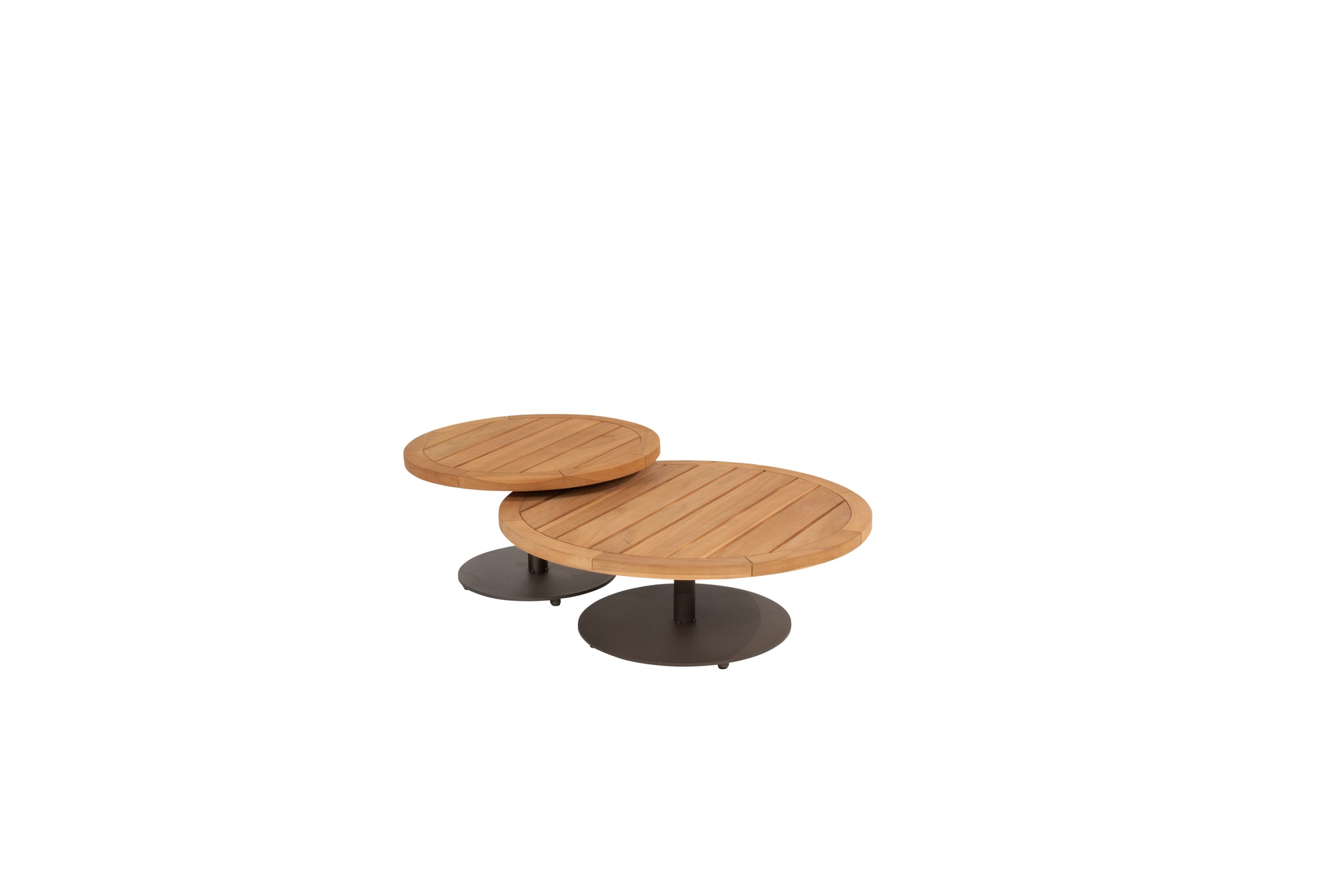 Volta salontafels set van 2 teak Ø80 + Ø60 cm - Terre