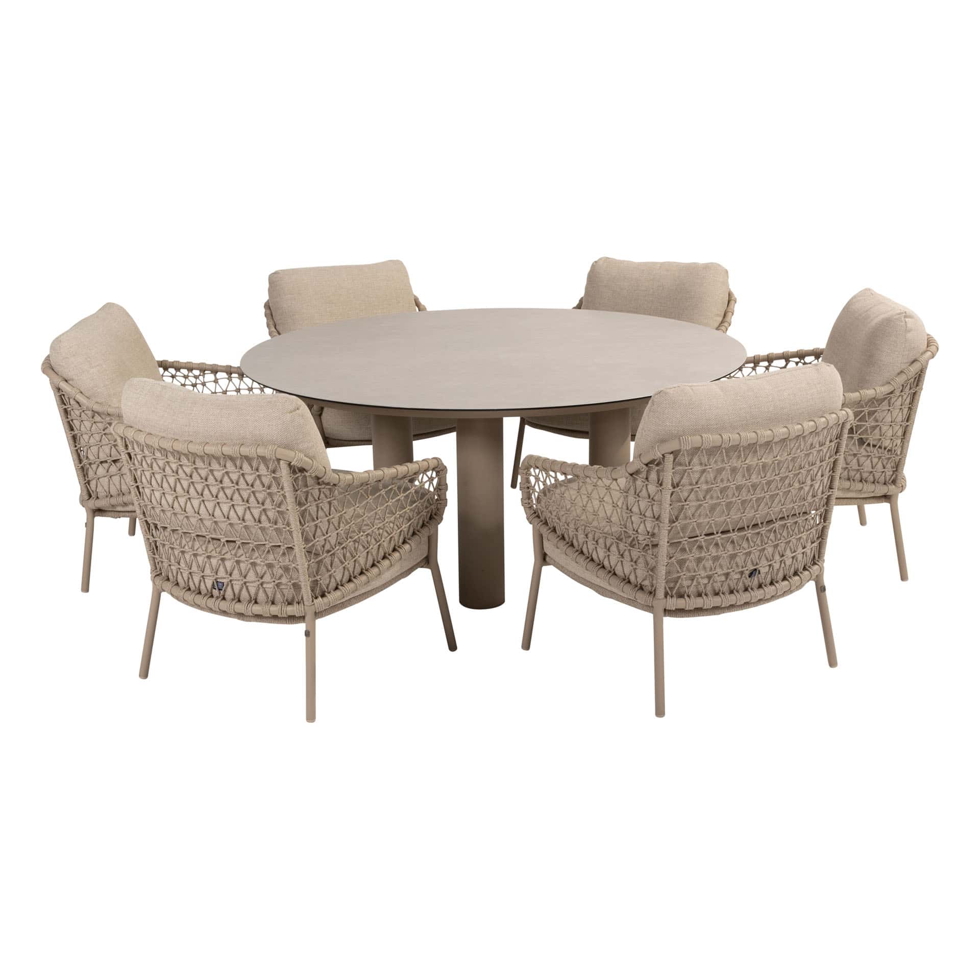 4SO Sardinia low dining set (6 st.) + Taste 4SO Donato tafel ⌀160cm