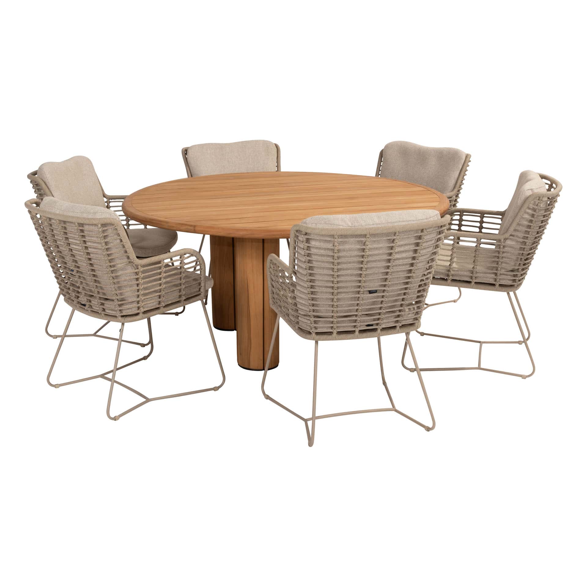4SO Fabrice dining set latte (6 st.) + Taste 4SO Corsica tafel ⌀160cm - afbeelding 7