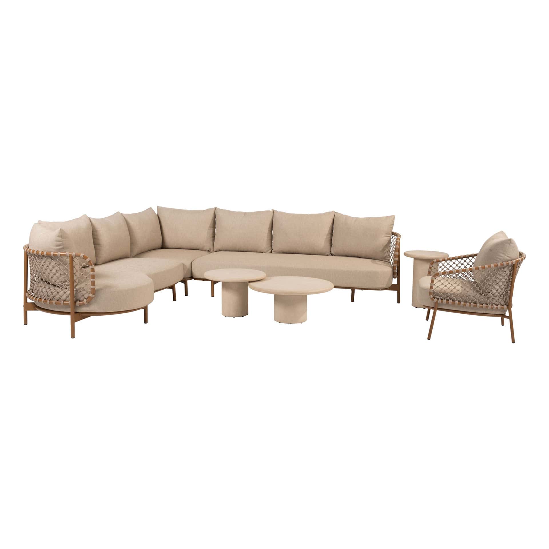 4SO Martinique lounge set amber met Hampton salontafels (2 st.)