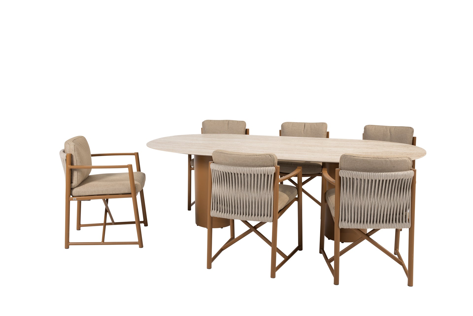 Marina dining set amber with Colorado oval dining table amber 240 x 105 cm - Complete Set