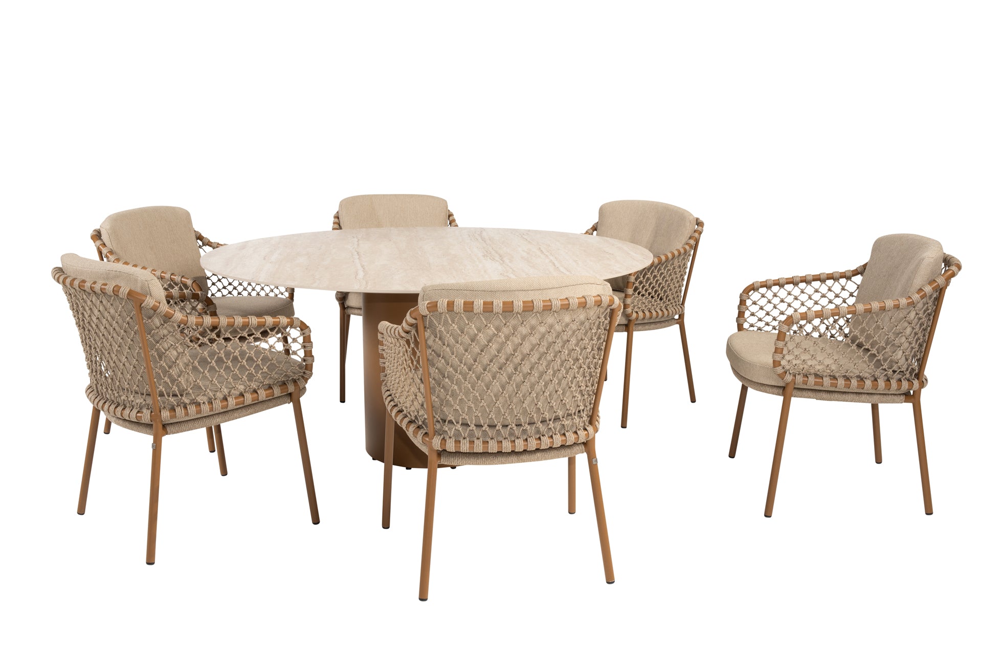 Martinique dining set amber with Colorado dining table amber 160cm - Complete Set