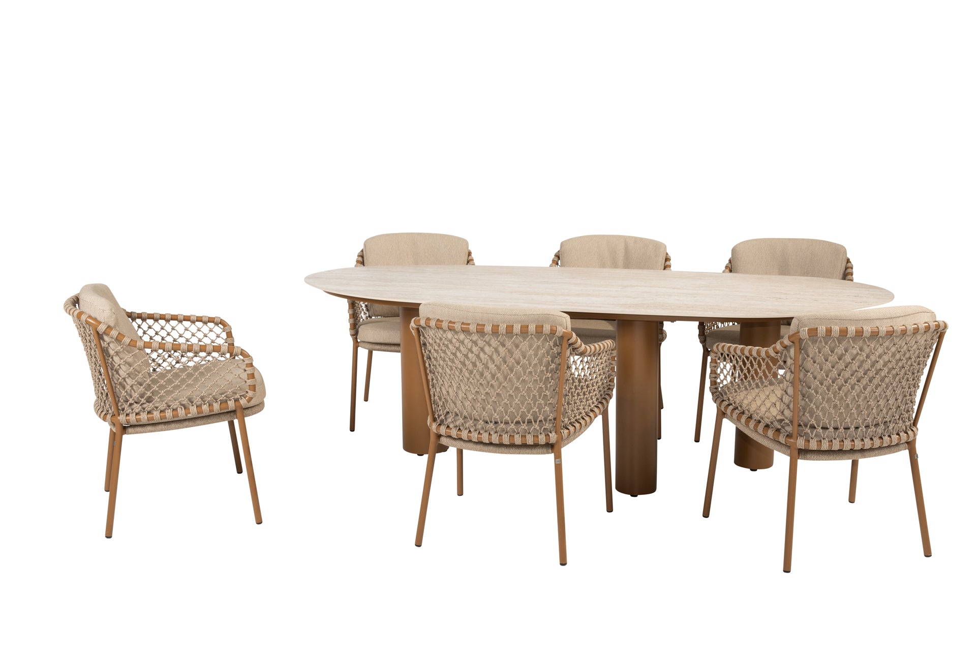 Martinique dining set amber with Estate mango shape dining table amber - Complete Set