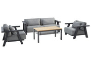 4SO Iconic Lounge-Set anthrazit + Forza Couchtisch 120x70 cm
