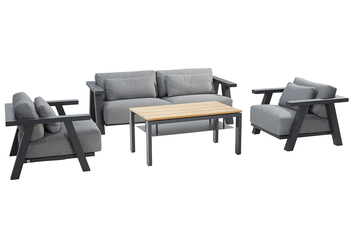 4SO Iconic Lounge-Set anthrazit + Forza Couchtisch 120x70 cm