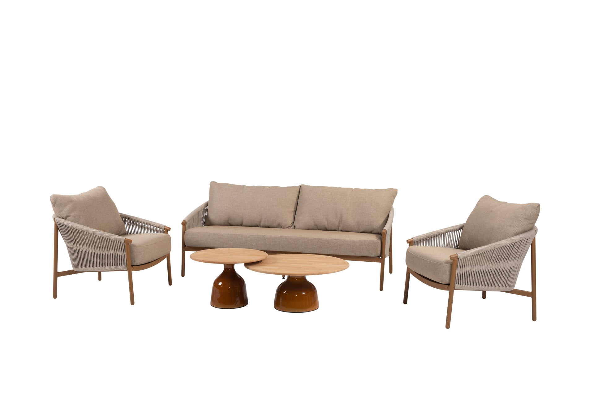 Milos lounge set amber with June tables - Complete Set