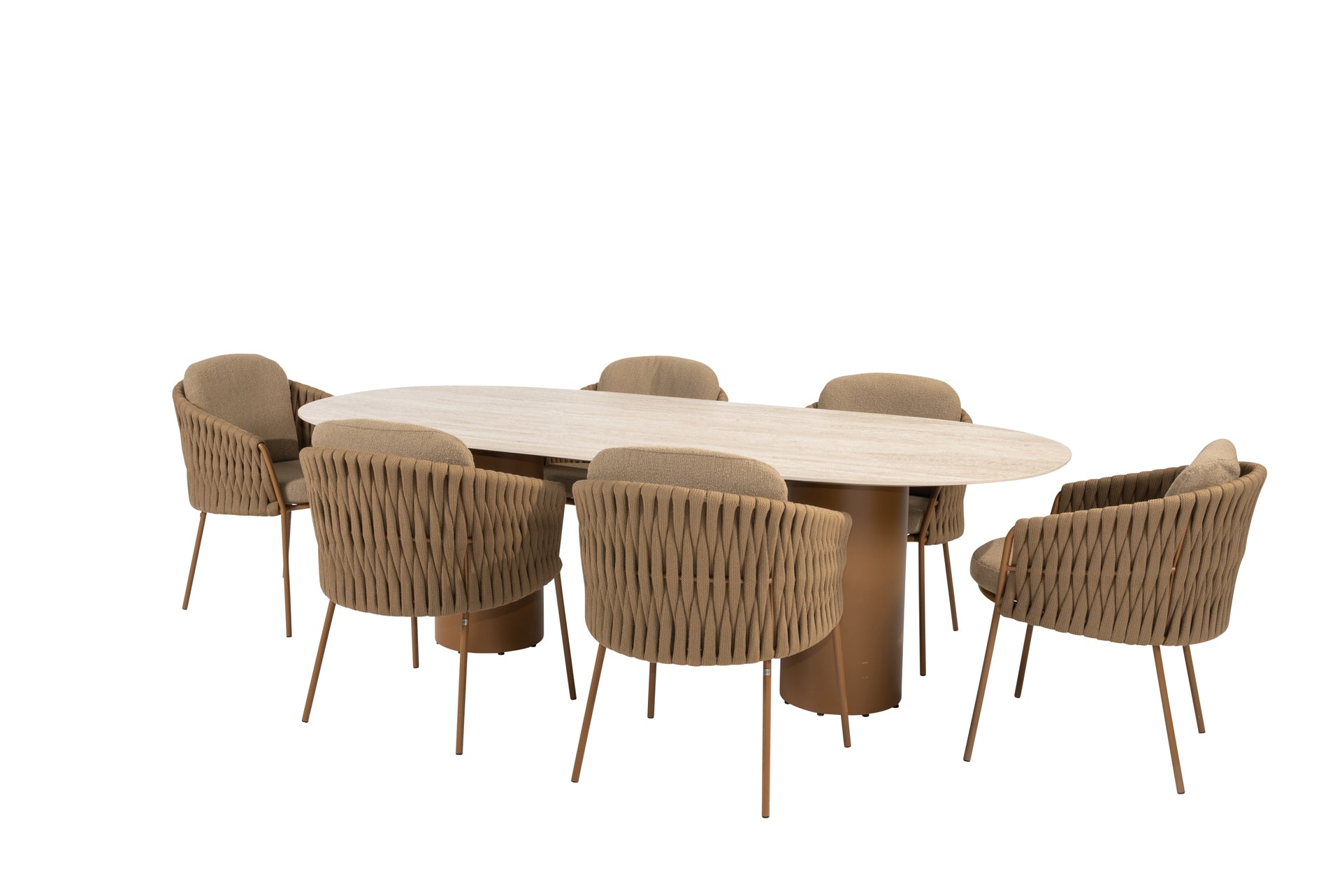 Molina dining set amber with Colorado oval dining table amber 240 x 105 cm - Complete Set