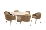 Molina dining set amber with Hampton round dining table 160cm - Complete Set