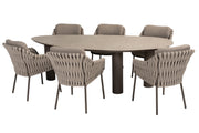 Montera dining set Terre with Arizona dining table pebble shape ceramic 240x120cm - Complete Set