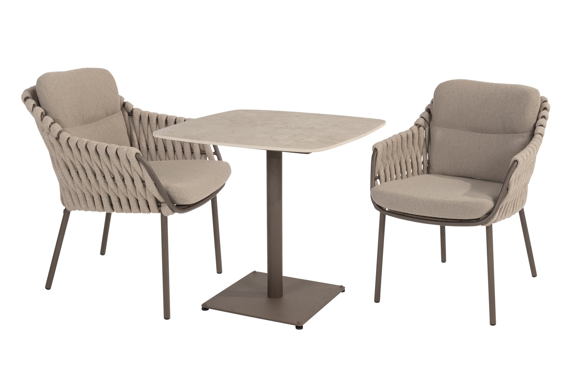 Montera dining set with Vermont dining table Terre with ceramic top 75x75cm - Complete Set