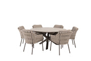 Montera dining set terre with Prado dining table ceramic 160 cm terre legs - Complete Set