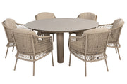 Puccini dining set with Donato dining table 160cm Latte - Complete Set