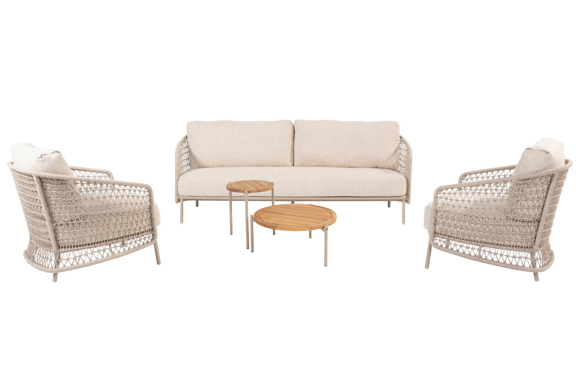 Puccini living set Latte with Yoga tables - Complete Set