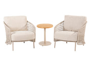 Puccini living chairs with Volta side table Latte - Complete Set
