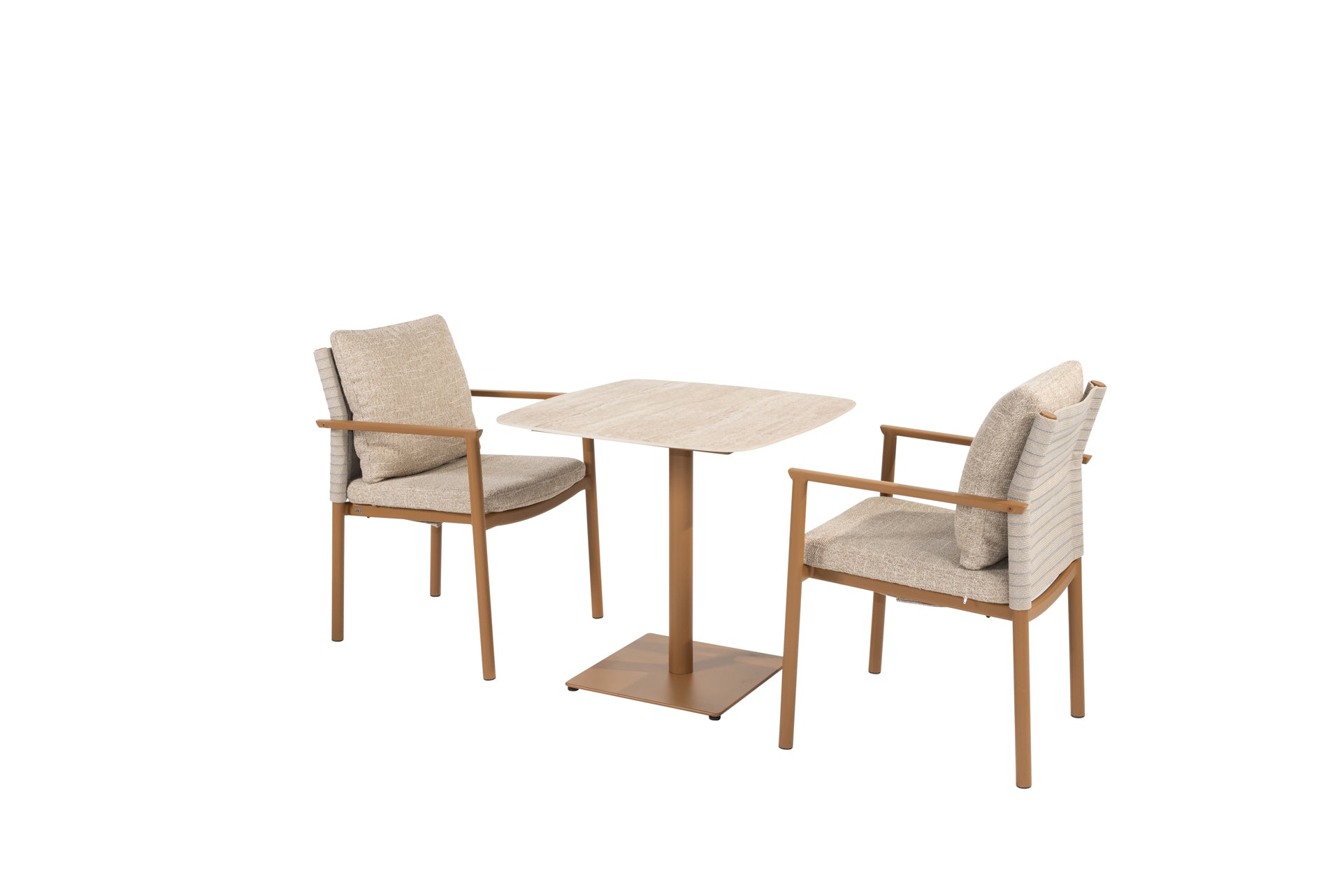 Safina dining set amber with Vermont dining table amber 75 x 75cm - Complete Set