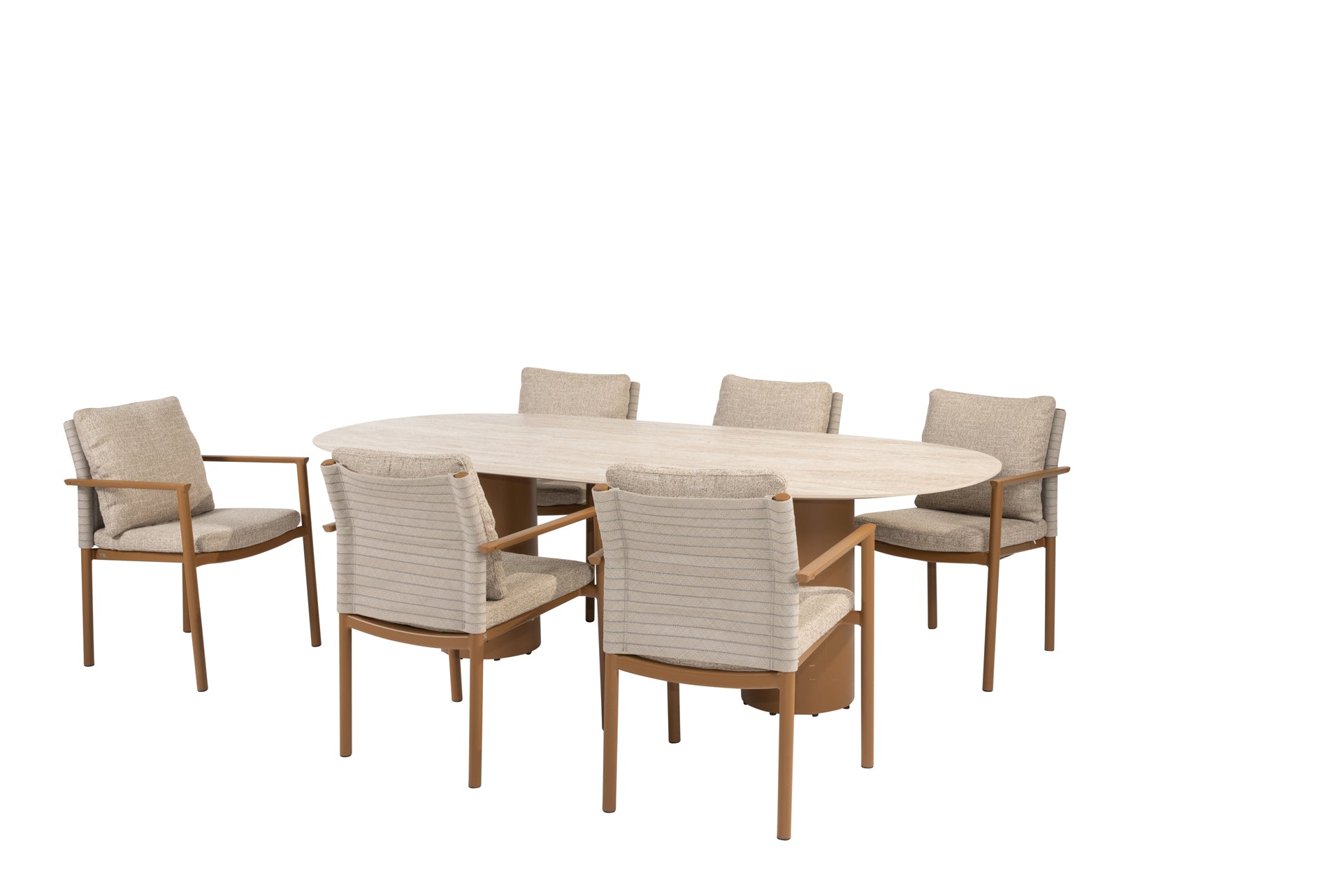 Safina dining set amber with Colorado oval dining table amber 240 x 105 cm - Complete Set