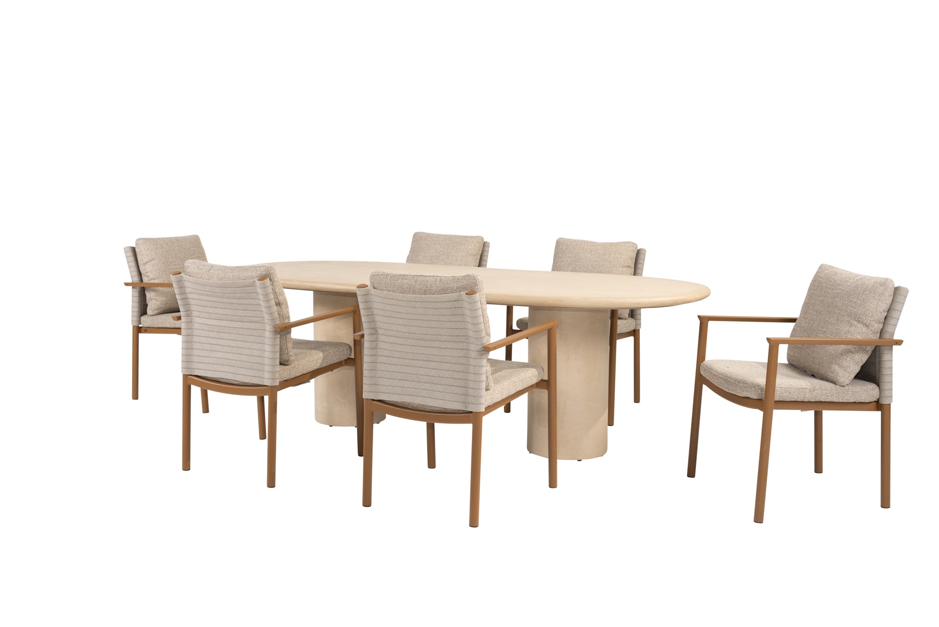 Safina dining set amber with Hampton oval dining table 240 x 105cm - Complete Set