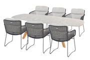 4SO Aprilla Dining-Set anthrazit (6-tlg.) + Montana Tisch 240x103 cm