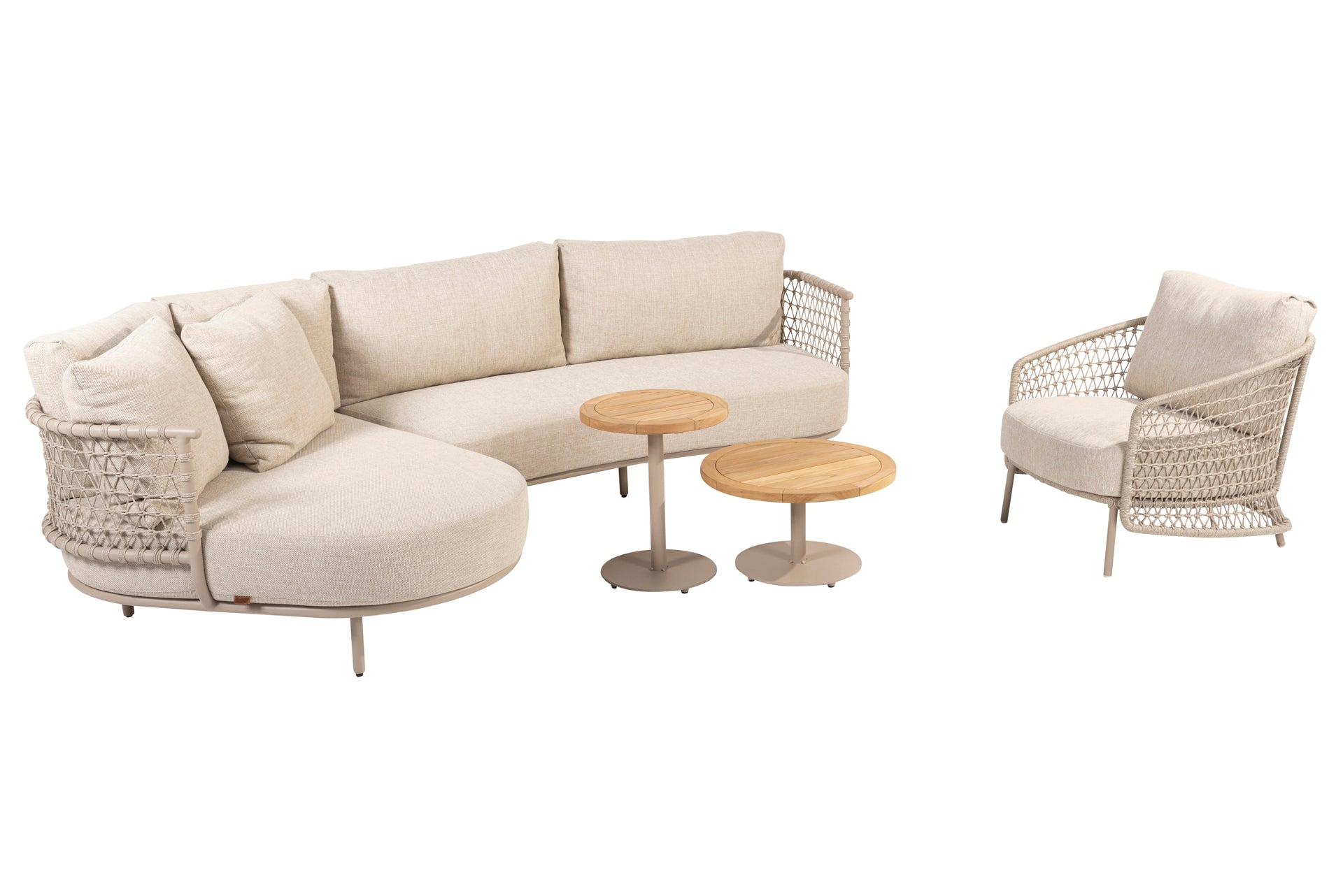 Sardinia chaise lounge living sofa with Volta coffeetables and Puccini living chair _ - Complete Set