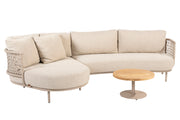Sardinia chaise lounge living sofa with Volta coffeetable 60cm Latte _ - Complete Set