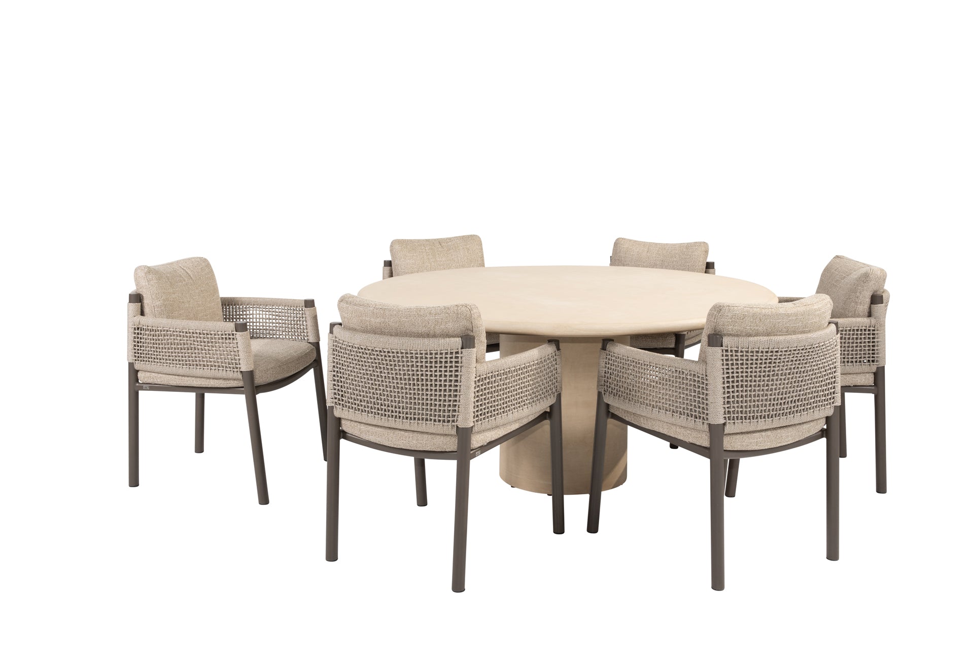 Savanne dining set terre with Hampton round dining table 160cm - Complete Set