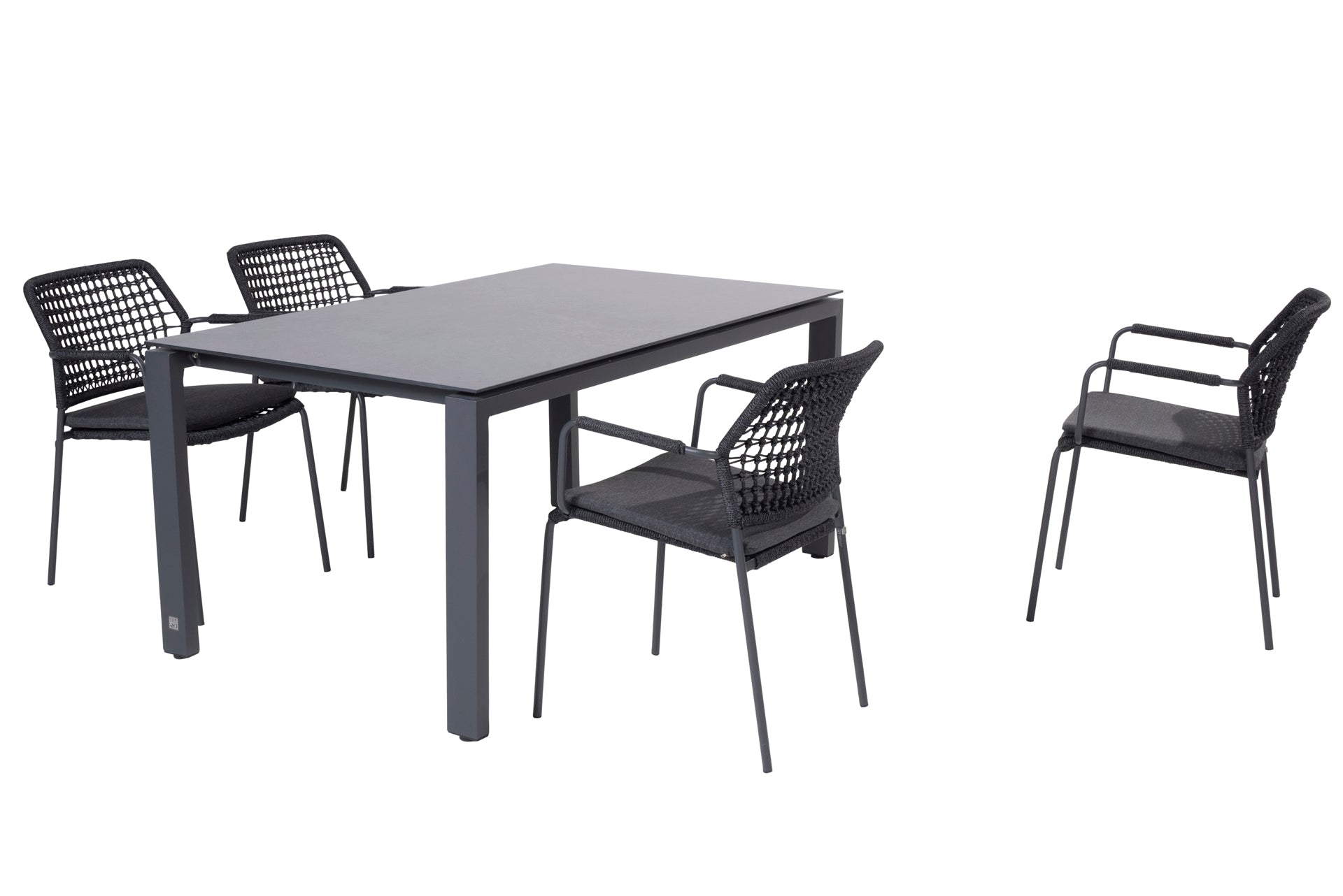 Barista anthracite dining set with Goa table HPL slate anthracite 160x95cm - Complete Set