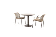 Barista bistro set terre with Manolo dining table printed ceramic top 75x75 terre - Complete Set