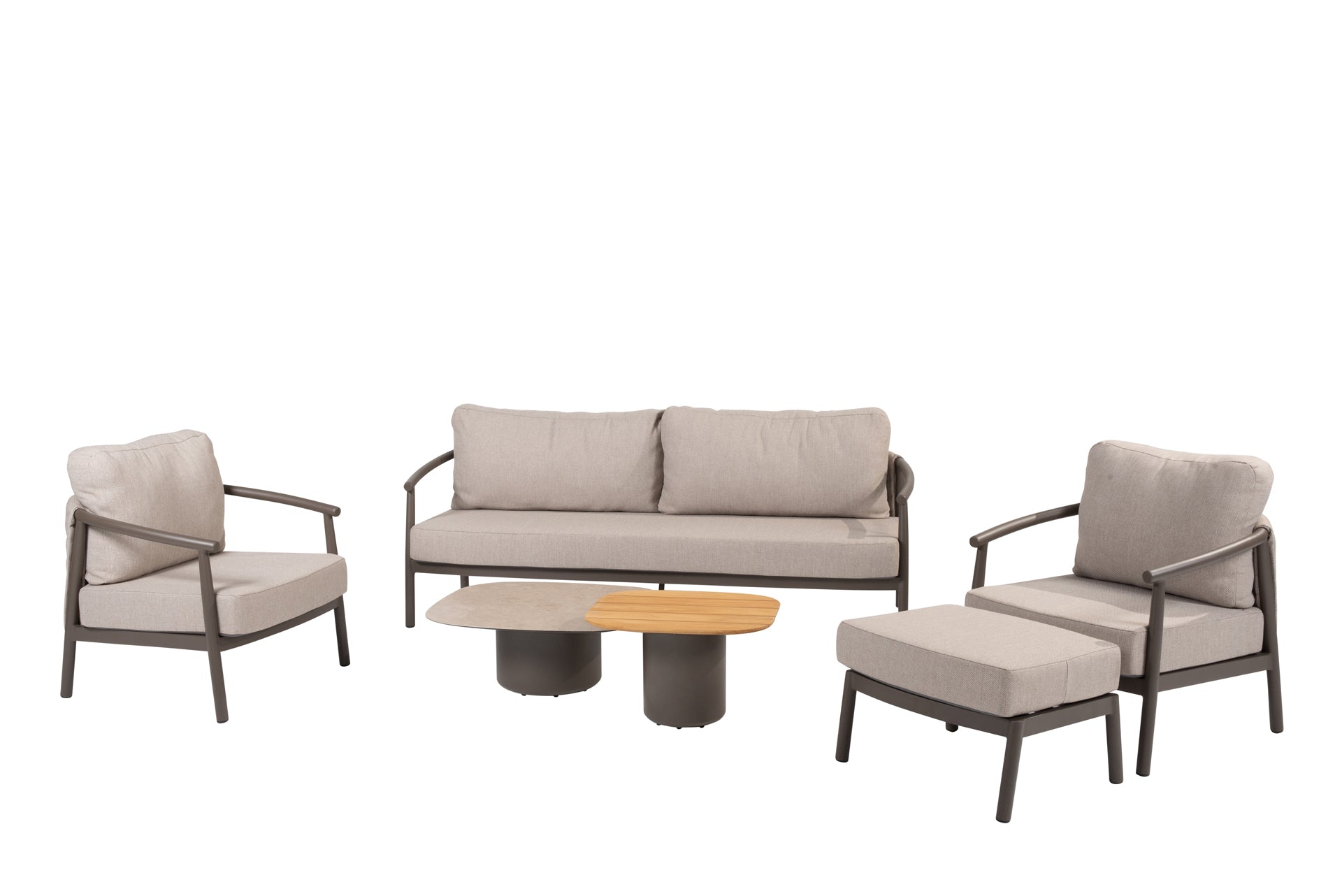 Barolo lounge set terre with footstool and Demi tables - Complete Set