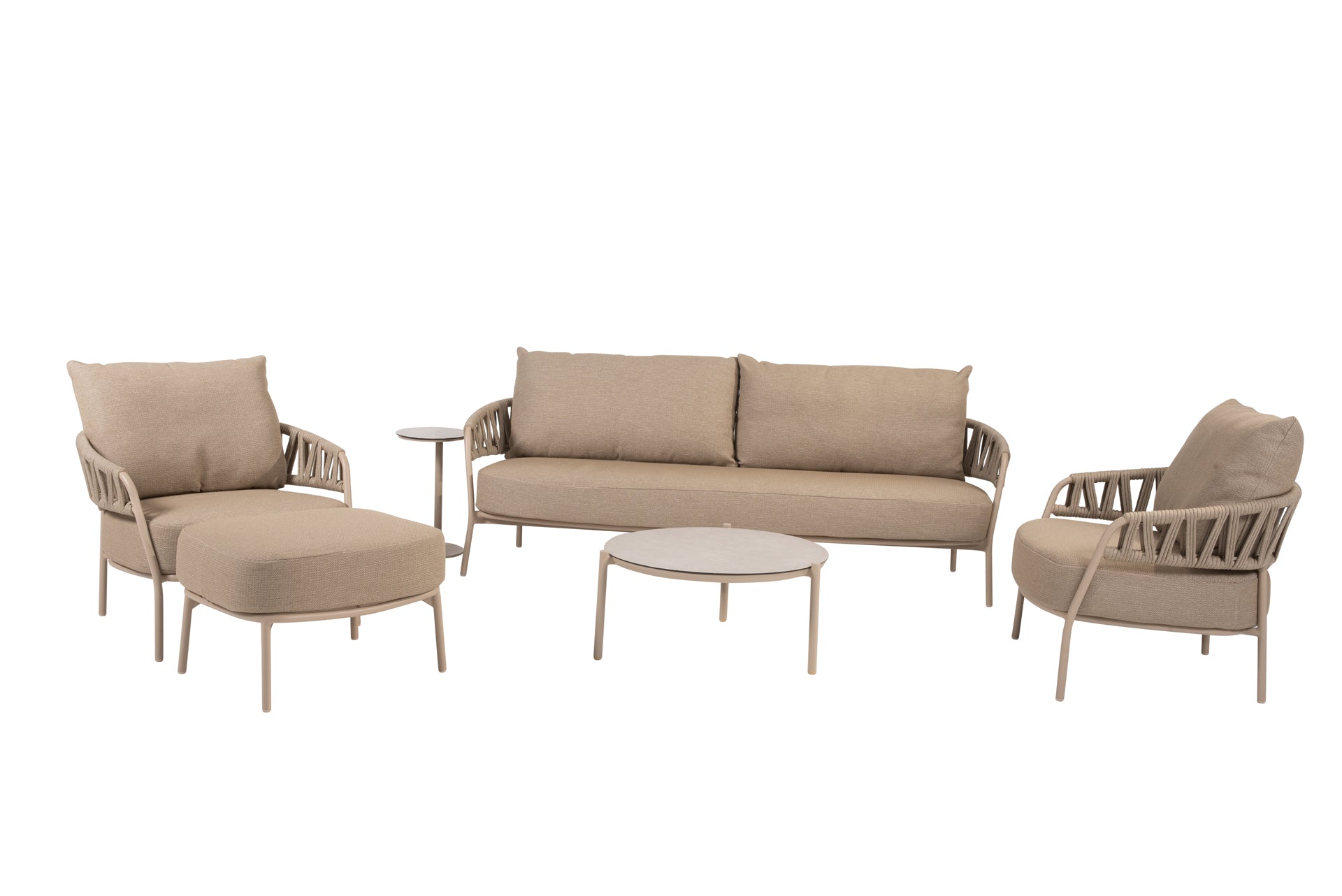 Calma lounge set latte with Vic table and footstool - Complete Set