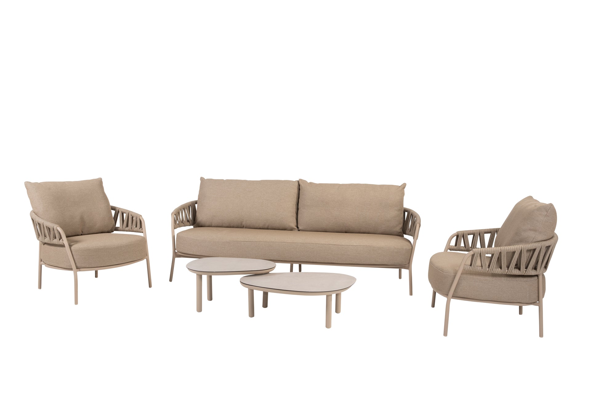 Calma lounge set latte with Monroe tables - Complete Set
