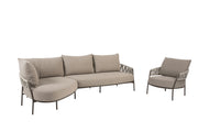Calma modular chaise longue with lounge chair terre - Complete Set