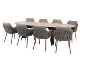 Cannes dining set terre with Denia mango dining table printed ceramic 290x110cm terre - Complete Set