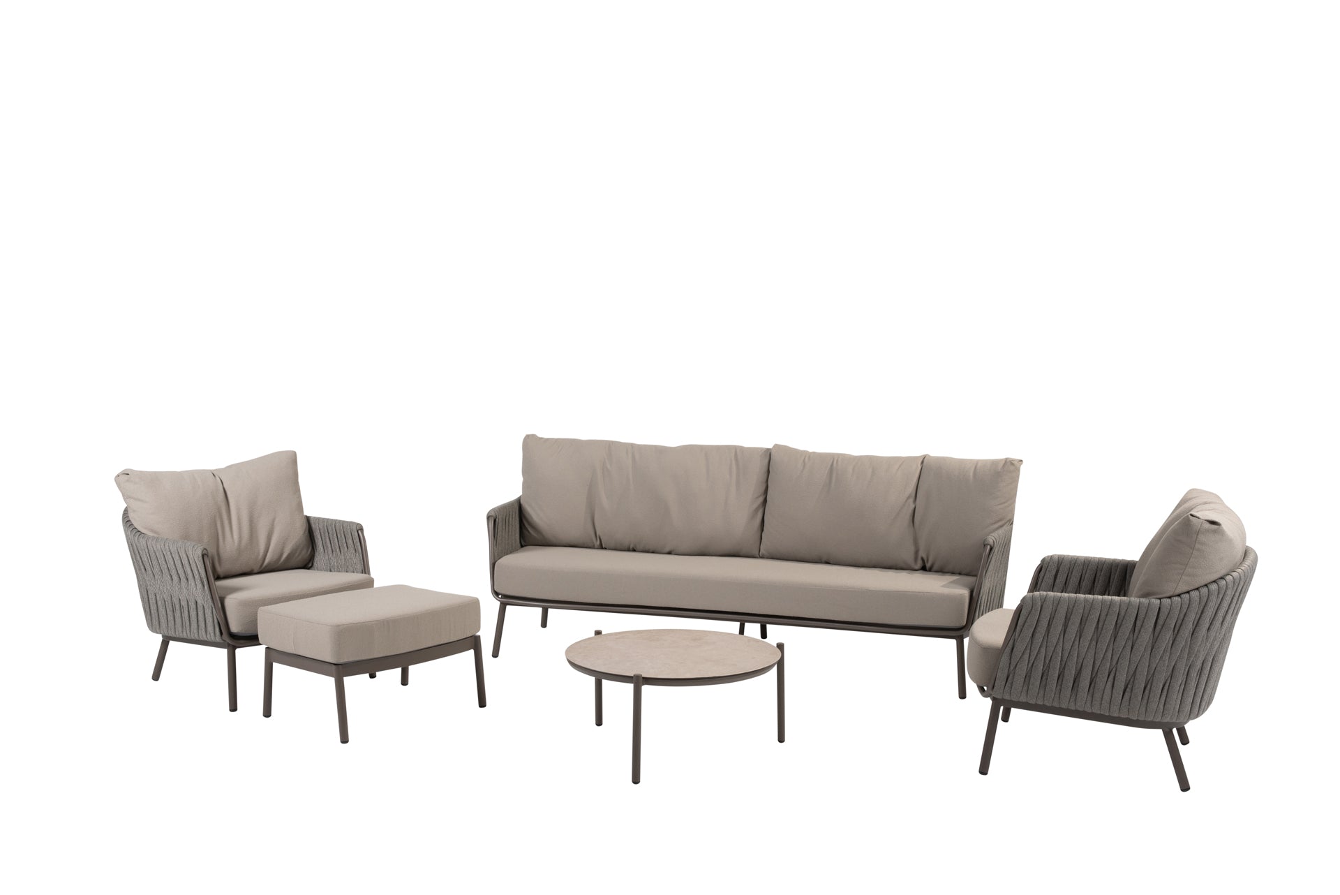 Cannes lounge set terre with footstool and Vic table - Complete Set