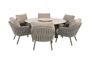 Cannes low dining set terre with Donato low dining terre 160 cm + lazy susan terre 60cm - Complete Set