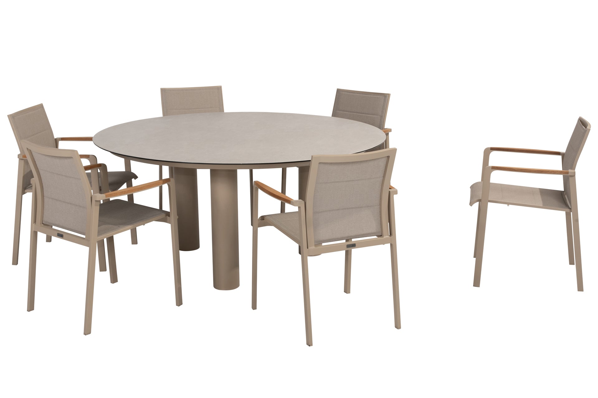 Cortina dining set with Donato dining table 160cm Latte - Complete Set