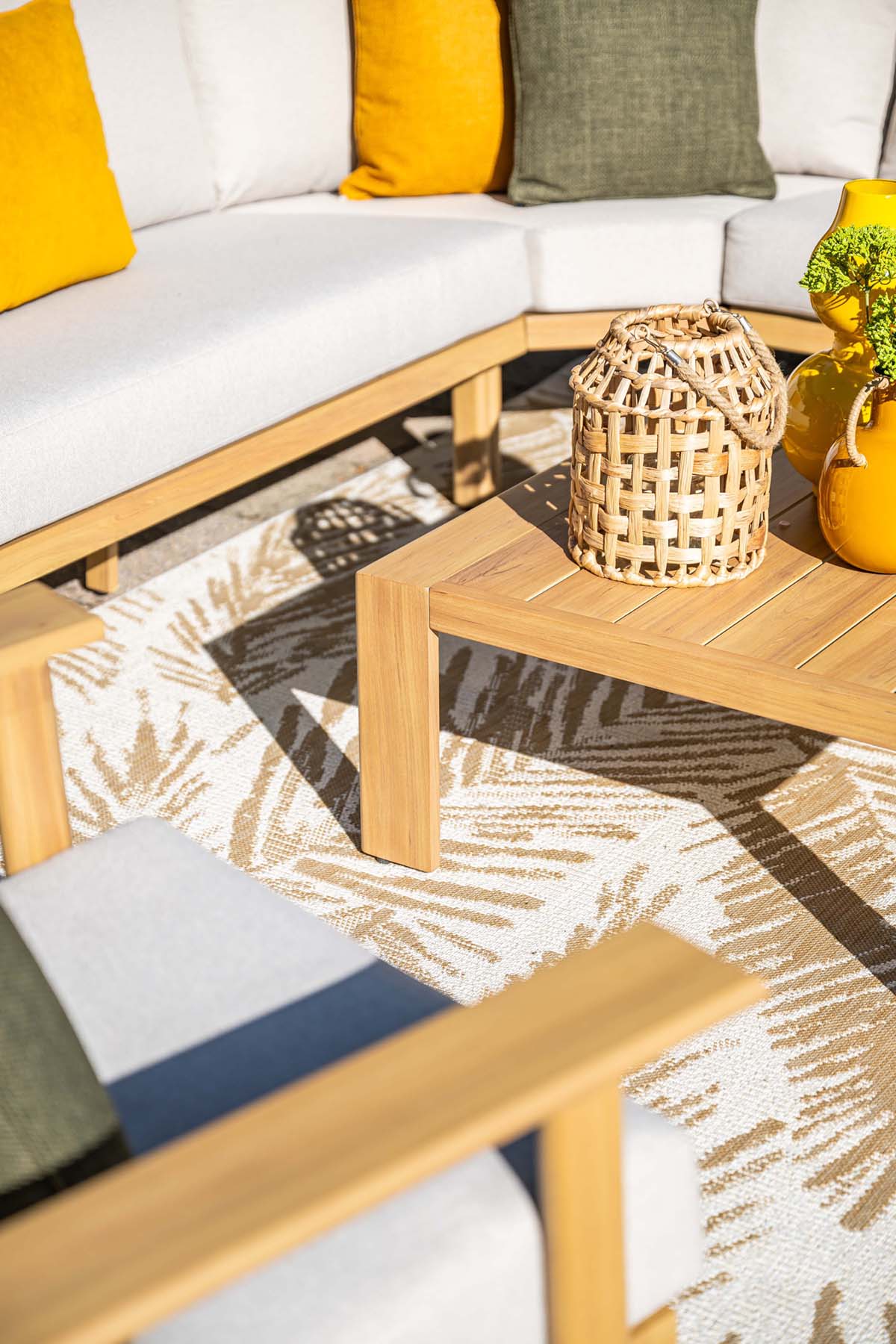 Garden Impressions Chicago loungeset 5-delig aluminium frame teak look - afbeelding 11