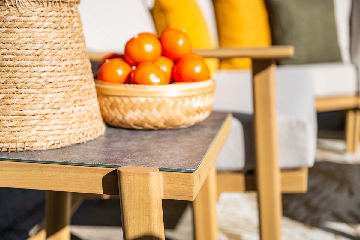 Garden Impressions Chicago loungeset 5-delig aluminium frame teak look - afbeelding 3