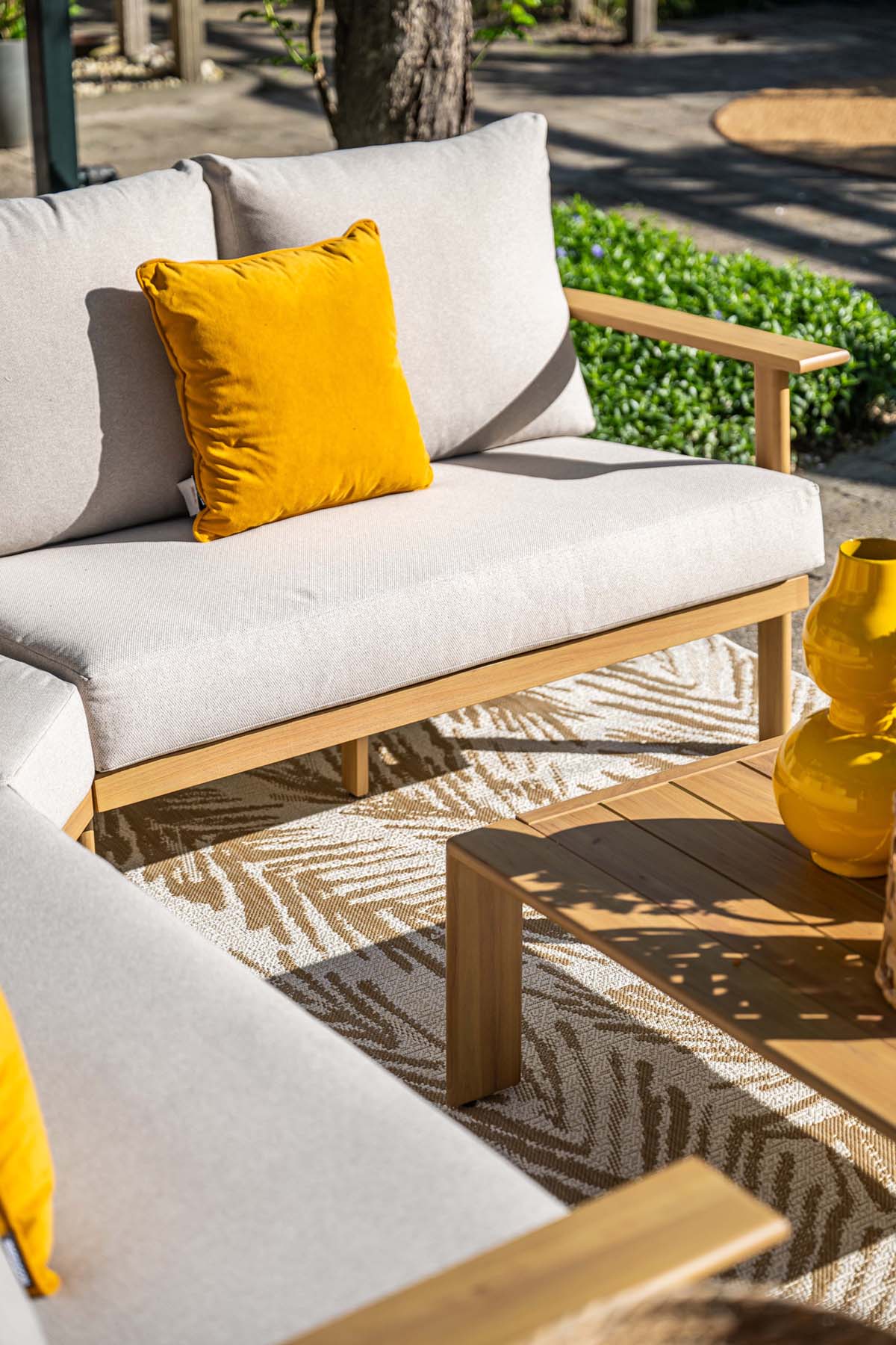 Garden Impressions Chicago loungeset 5-delig aluminium frame teak look - afbeelding 9