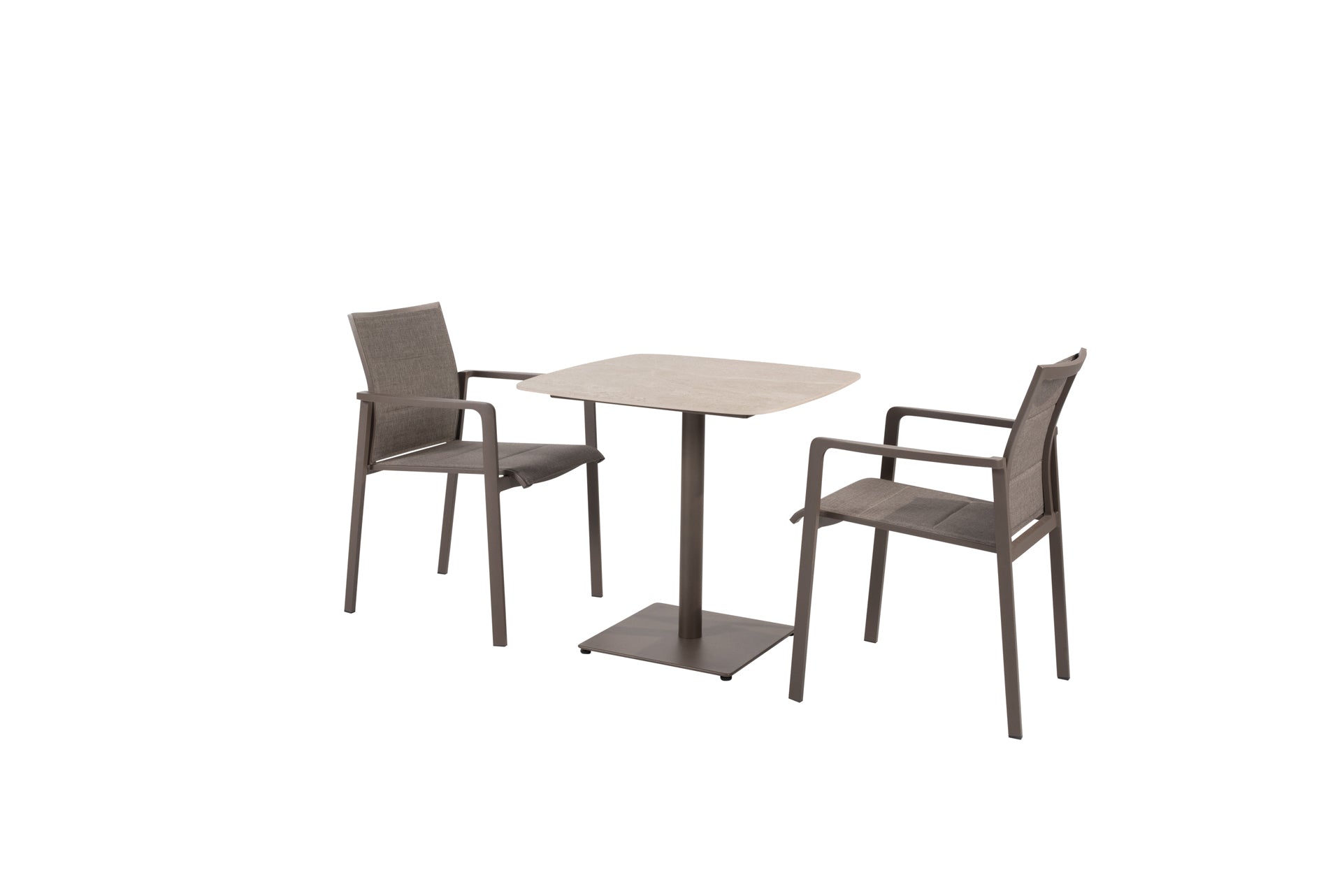 Cortina bistro set terre with Vermont dining table ceramic top 75x75 terre - Complete Set