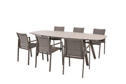 Cortina dining set with Manolo dining table ceramic 240x103cm terre - Complete Set