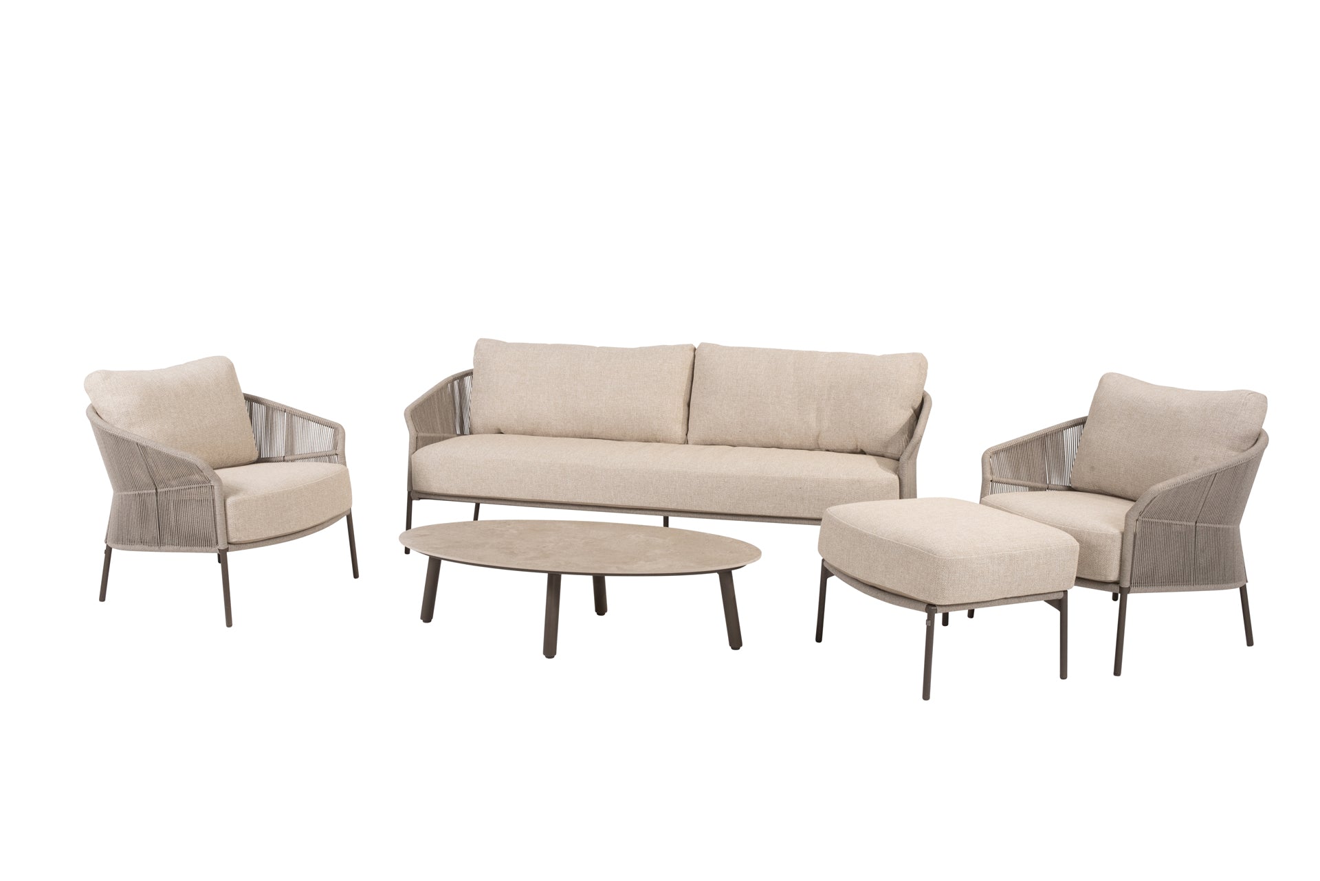 Florence lounge set terre with footstool and Salute table ellips - Complete Set