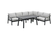 Garden Impressions Monti lounge-diningset 5-delig aluminium frame met rope