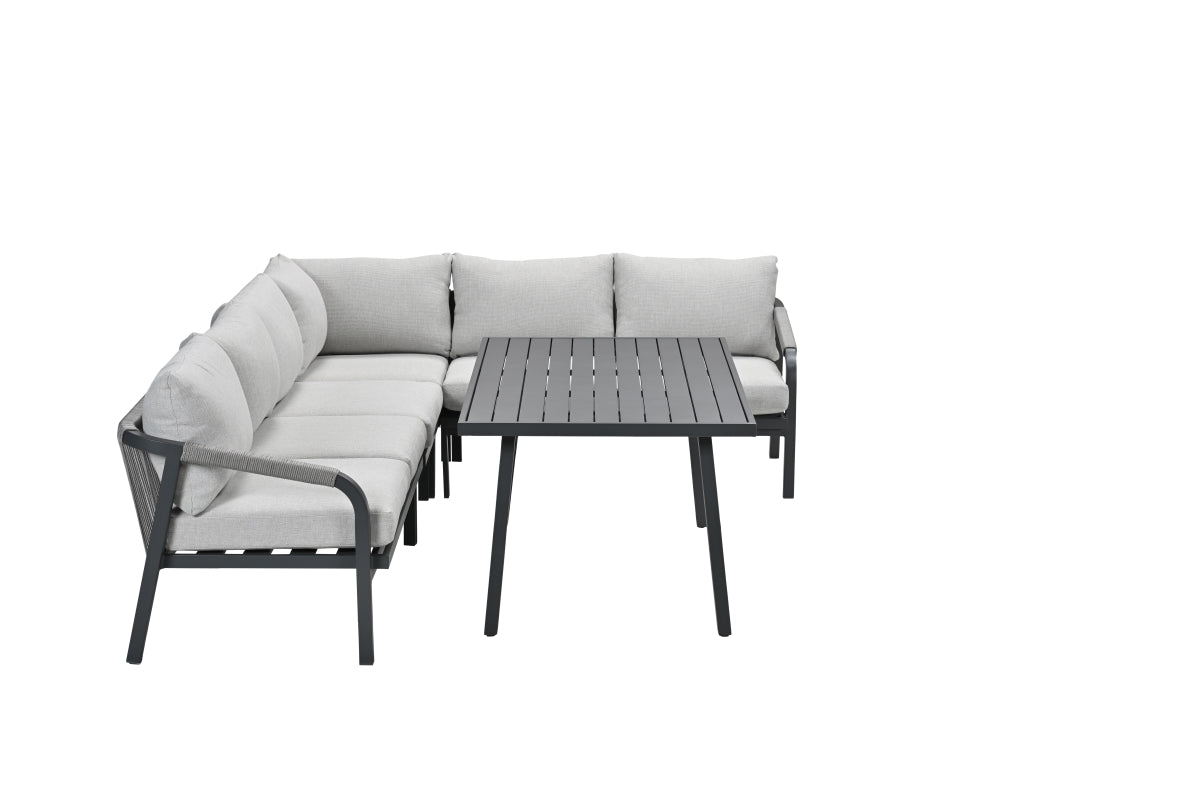 Garden Impressions Monti lounge-diningset 5-delig aluminium frame met rope - afbeelding 4