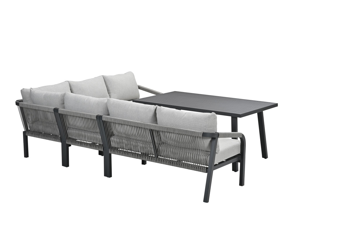 Garden Impressions Monti lounge-diningset 5-delig aluminium frame met rope - afbeelding 5