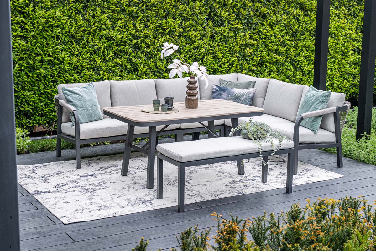 Garden Impressions Monti lounge-diningset 5-delig aluminium frame met rope - afbeelding 18
