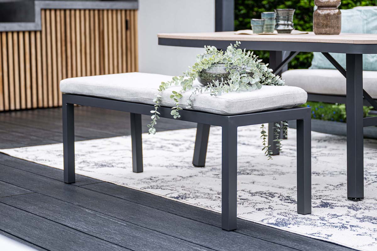 Garden Impressions Monti lounge-diningset 5-delig aluminium frame met rope