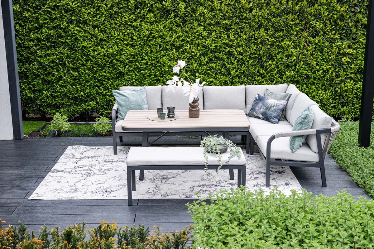 Garden Impressions Monti lounge-diningset 5-delig aluminium frame met rope