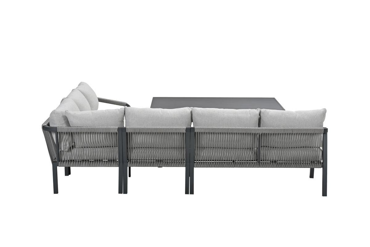 Garden Impressions Monti lounge-diningset 5-delig aluminium frame met rope - afbeelding 6